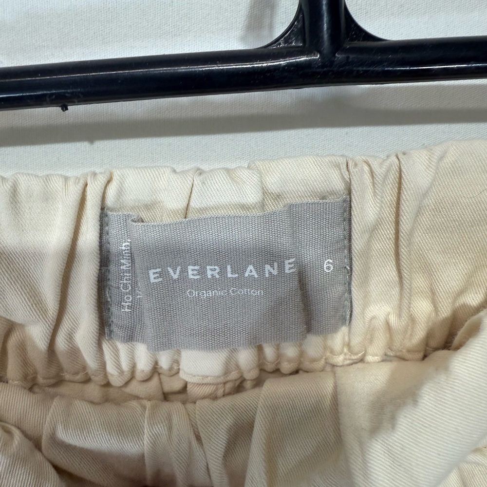 Everlane The Easy Pant Canvas Women's Organic Cotton Elastic Waist Beachy Size 6 - Picture 10 of 12